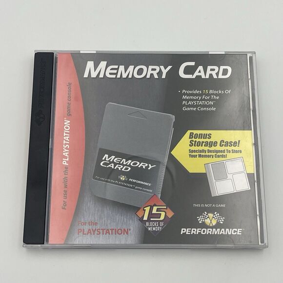 Performance Sony PlayStation 1 PS1 Memory Card Case Holder + 3 Memory Cards - Picture 1 of 7